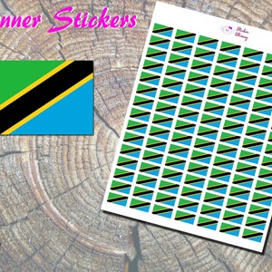 Adesivi con bandiera della Tanzania, adesivi stampati, adesivi con bandiera africana, Africa orientale, adesivi con bandiera nazionale, Erin Condren, funzionali