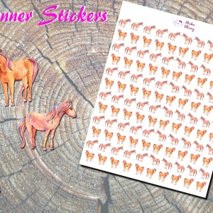 Brown Horse Planner Stickers, Printed Stickers, Animal Stickers, Farm Animal Stickers, Cute Horse Stickers, Kawaii Stickers, Erin Condren