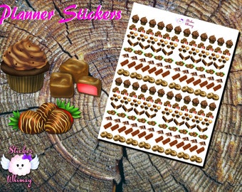 Chocolate Planner Stickers: Sweet Candy Stickers