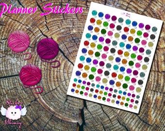 Balls of Yarn Planner Stickers, Printed Stickers, Thread Stickers, Cute Stickers, Hobby, Erin Condren, Functional, Reminder, Colorful