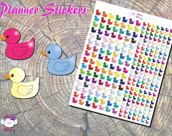 Rubber Ducky Planner Stickers, Bath Time Fun, Kawaii Animal Decals