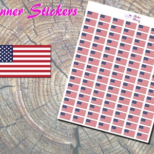 Stickers Amerikaanse vlagplanner, gedrukte stickers, stickers Amerikaanse vlag, Verenigde Staten van Amerika, schattige stickers, Erin Condren, functioneel