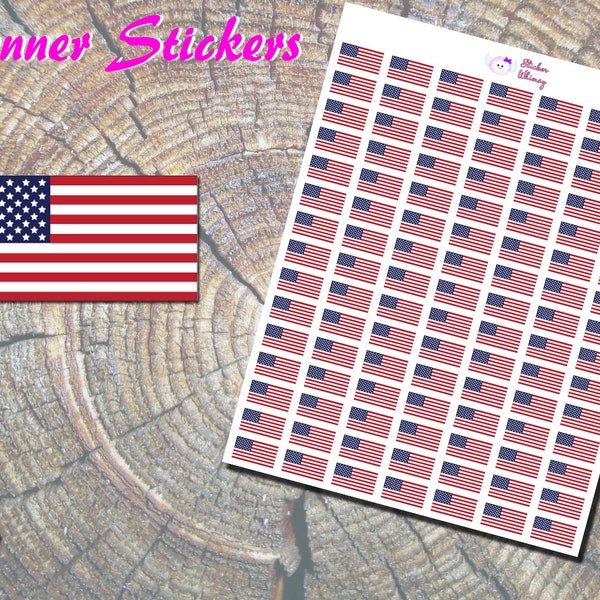 USA Flag Planner Stickers, Printed Stickers, American Flag Stickers, United States of America, Cute Stickers, Erin Condren, Functional