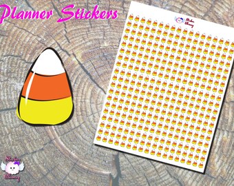Candy Corn Planner Stickers, Halloween Functional Colorful Sheet