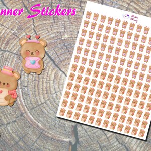 Autocollants mignons ours brun pour la Saint-Valentin, autocollants imprimés, autocollants coeurs, lettre d'amour, lettres autocollants, autocollants mignons, fonctionnels,