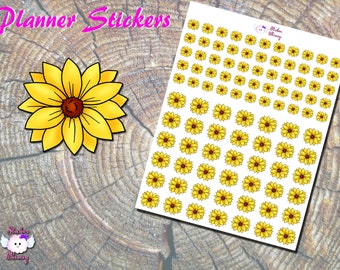 Sunflower Planner Stickers, Printed Stickers, Yellow Flower Stickers, Cute Stickers, Floral, Erin Condren, Functional, Reminder, Colorful