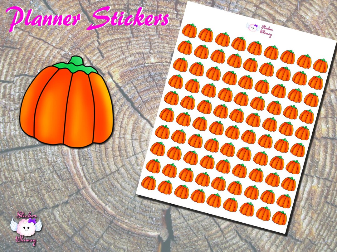 Pumpkin Candy Planner Stickers, Printed Stickers, Halloween Stickers ...