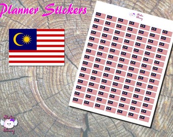 マレーシア国旗プランナーステッカーセット、Jalur Gemilang、マレーシアプライド、トラベルプランナー、ラップトップ、ウォーターボトル