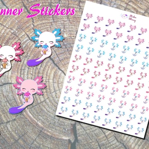 Autocollants Axolotl Mignons, Planificateur De Boissons Boba, Autocollants Animaux Heureux, Autocollants Pour Boissons Froides, Autocollants Imprimés, Autocollants Boba Mignon, Autocollants Kawaii