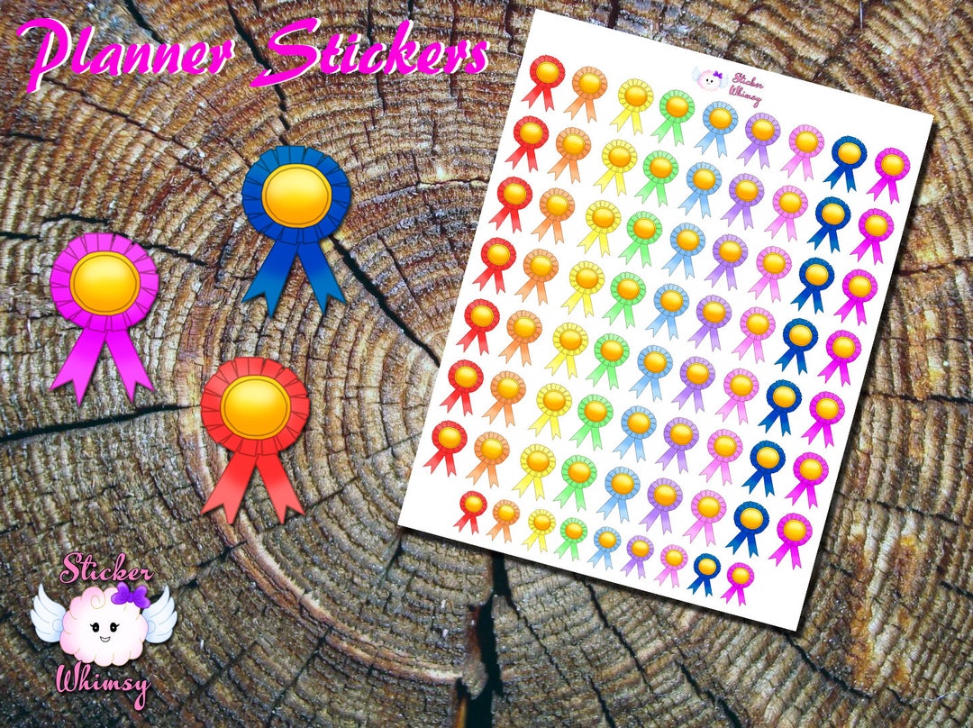 Colorful Prize Ribbon Stickers, Reward Stickers, Happy Stickers, Cute ...