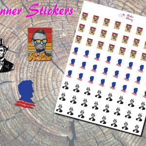 Abraham Lincoln Stickers, Printed Stickers, President Stickers, Dog Stickers, Abe Lincoln Stickers, Stickers, Silhouette Stickers, Sunglass