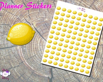 Yellow Lemon Planner Stickers, Printed Stickers, Fruit Stickers, Food, Cute Stickers, Kawaii Stickers, Erin Condren, Healthy Food Stickers