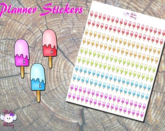 Popsicle Planner Stickers, Printed Stickers, Ice Pop Stickers, Food Stickers, Summer Stickers, Erin Condren, Functional, Reminder, Colorful