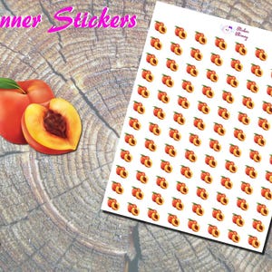 Stickers pêche, Stickers imprimés, Stickers fruits, Fruits juteux, Stickers roses, Stickers kawaii, Erin Condren, Stickers Prunus