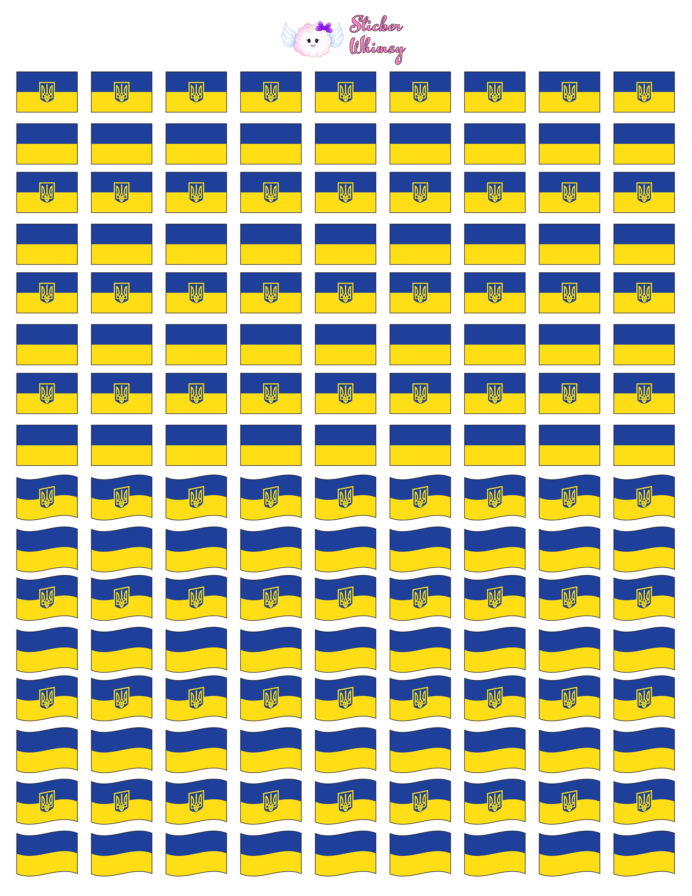 Ukraine Flag Planner Stickers Printed Stickers Support Etsy