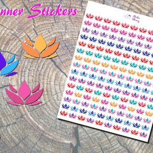 Lotus Blumen Planner Aufkleber, Pflanzen Aufkleber, Niedliche Aufkleber, Blumen Aufkleber, hübsche Aufkleber, Erin Condren, funktional, Erinnerung, Bunt
