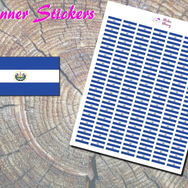 El Salvador Flag Planner Stickers, Printed Stickers, Latin America Stickers, South America Flag, Flag Stickers, Erin Condren, Functional