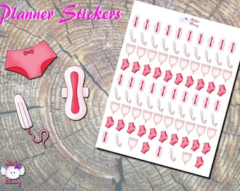 Period Planner Stickers, Menstruation Tracker, Matte Sticker Paper Sheet