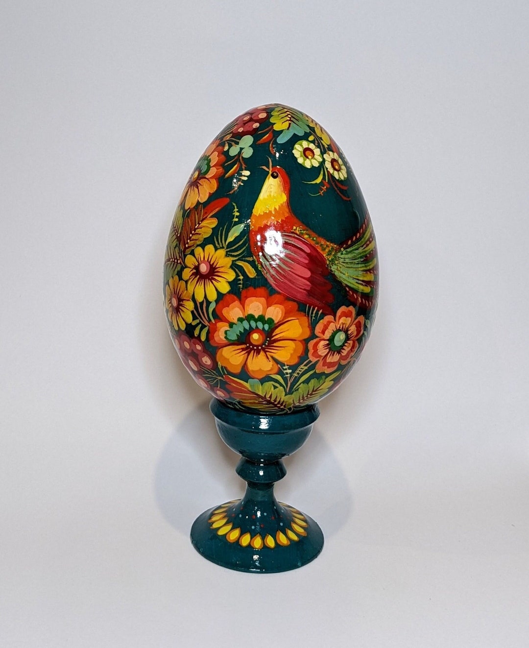 Colourful Wooden Egg - Ukrainian Folk Art - Easter Egg - Pysanka ...