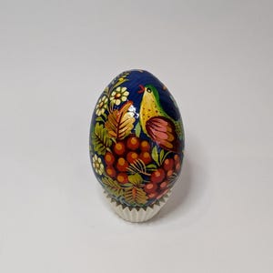 Ukrainian Easter Egg - traditional handmade Easter decorations with Petrykivka painting -  gift for Easter