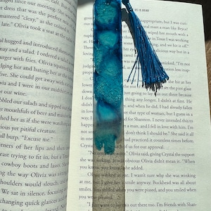 Ocean bookmark, reading, resin, handmade, shells