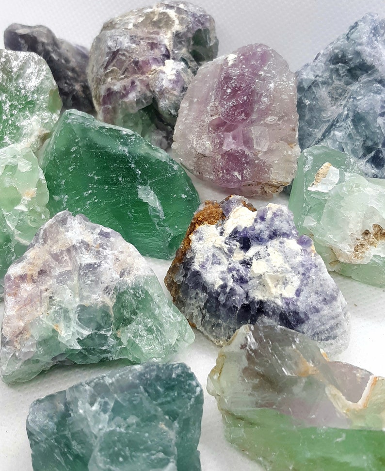 1 Lb Wholesale Fluorite Crystals Natural Rough Gemmy Pieces Etsy