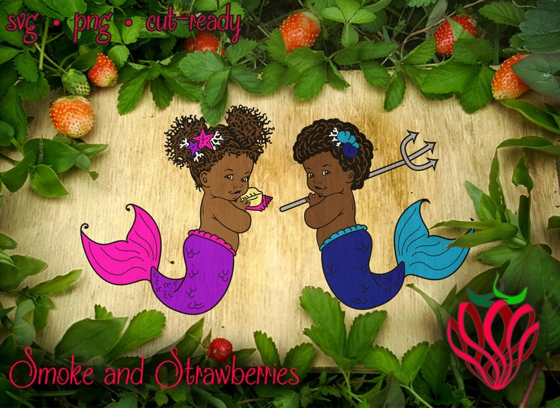 Baby Mermaid Merman Handdrawn Design SVG File cute vintage ...