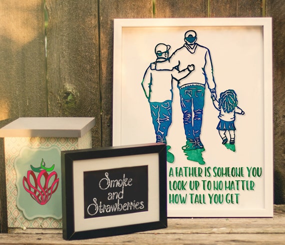 Download Father And Child Daughter Son Love Handdrawn Walking Svg File Set Dad Boy Girl Back Jumper Sweater Original Cricut Scan N Cut Silhouette Kits How To Printing Printmaking