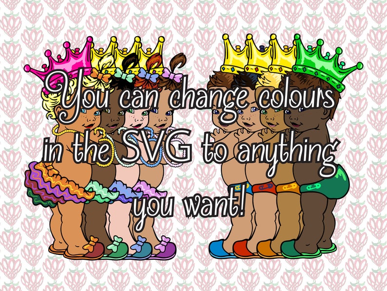 Download Baby Boy Girl Prince Princess Handdrawn Design SVG File cute | Etsy
