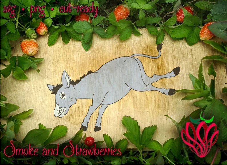 Silly Donkey 2 of 6 SVG File tshirt handdrawn design farm mule ass funny cute humour original cricut scan n cut silhouette horse butt