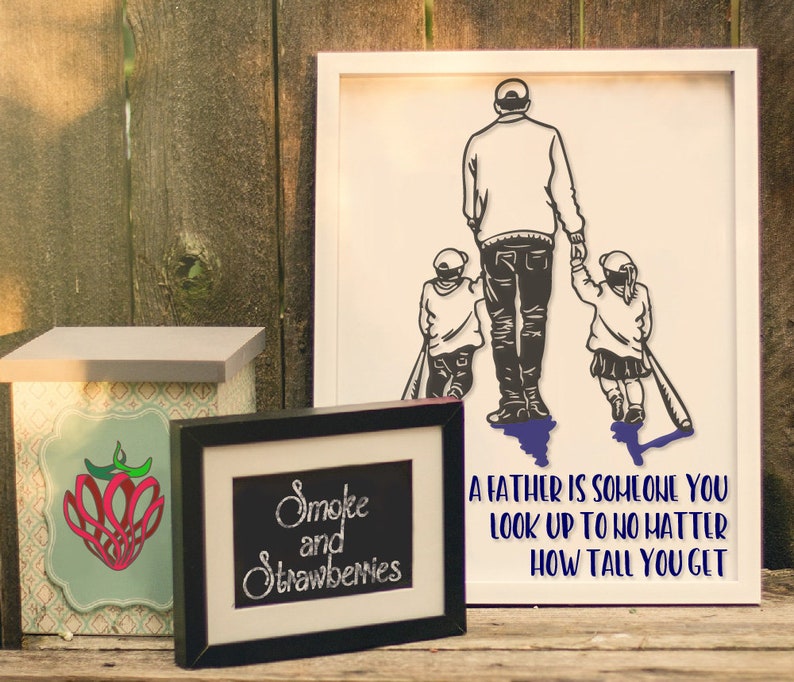 Download Father And Baseball Bat Children Daughter Son Love Handdrawn Walking Svg File Dad Of Boy Girl Sweater Original Cricut Scan N Cut Silhouette Visual Arts Craft Supplies Tools