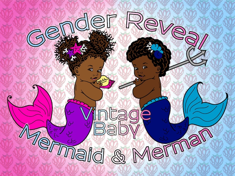 Download Baby Mermaid Merman Handdrawn Design SVG File cute vintage ...