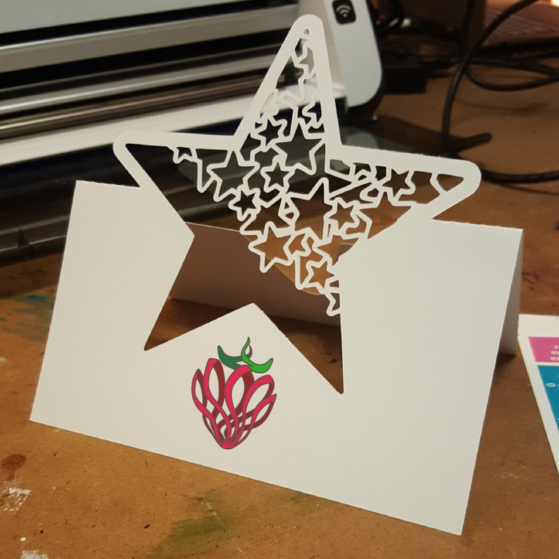 Download Stars in Star popup place card SVG File starry card ...