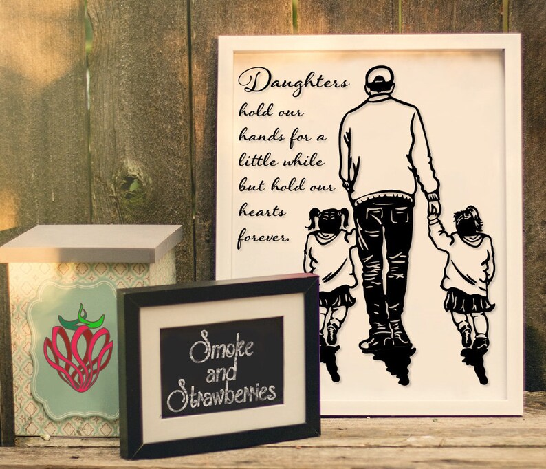 Download Father and daughters daughter love handdrawn walking SVG ...