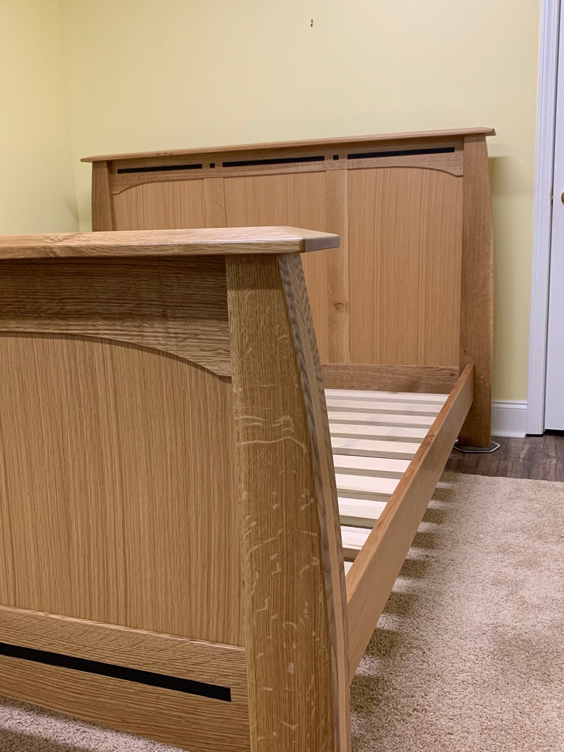 Custom Queen Bed in solid quarter sawn white oak. Etsy