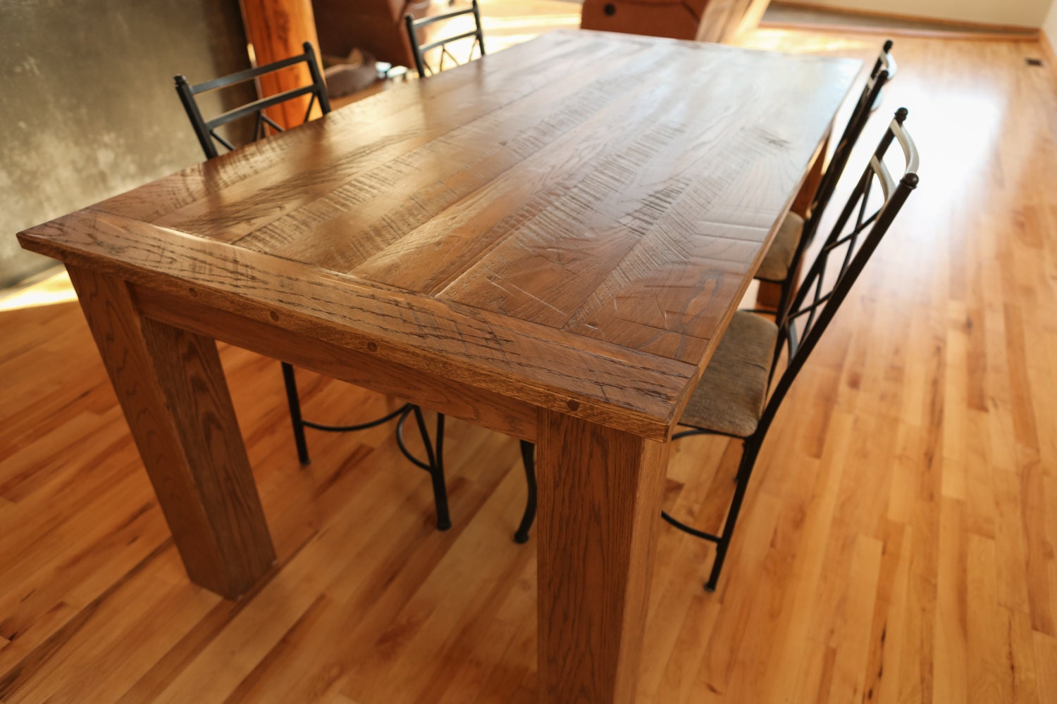 Rustic White Oak Dining Room Table Etsy