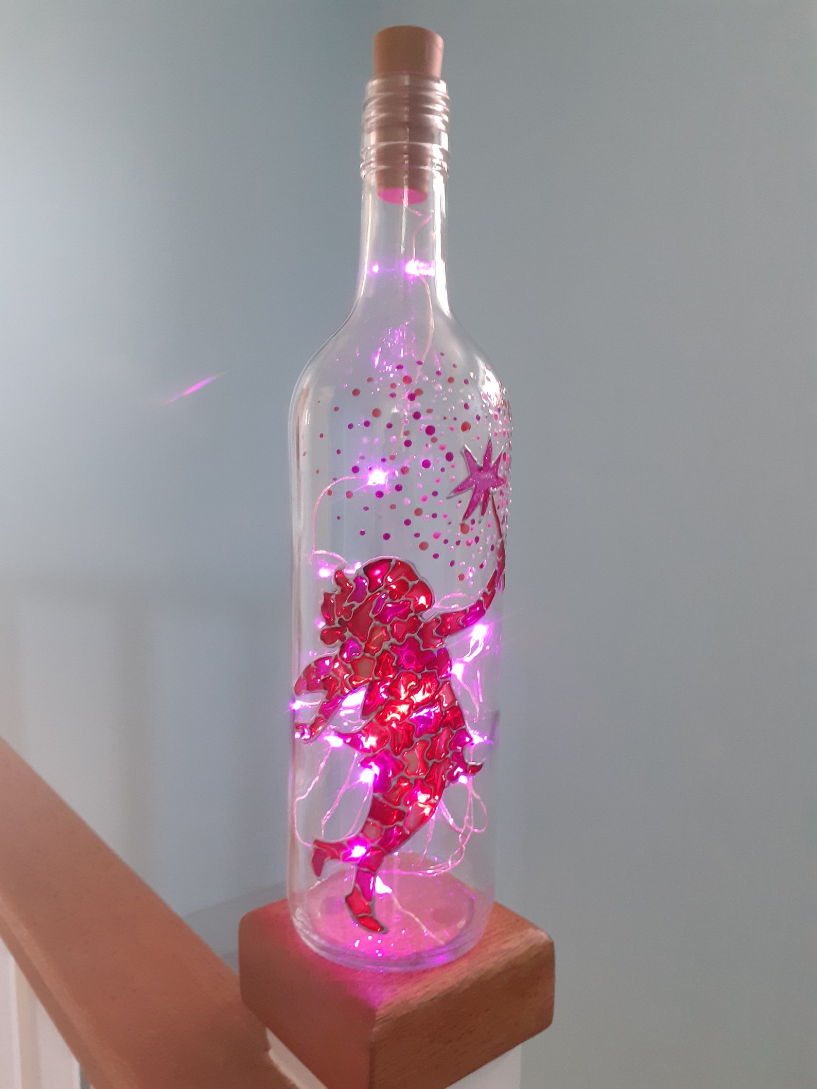 Fairy lamp Fairy night light hand painted fairy bottle lamp Etsy