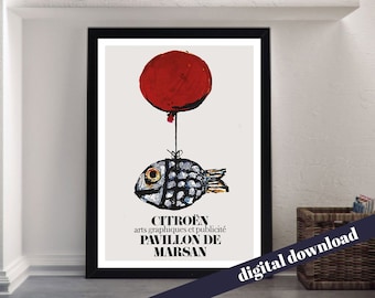 Citroen Art Poster -  A3 Downloadable Art Print - Vintage Poster Print