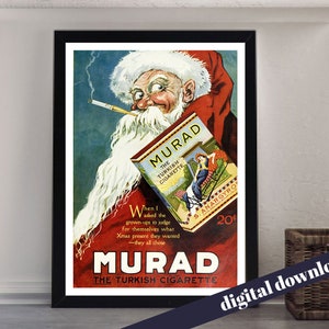 MURAD The Turkish Cigarette Vintage Cigarette Poster - A3 Downloadable Art Print - Vintage, Retro, American, Cigars, Tobacco
