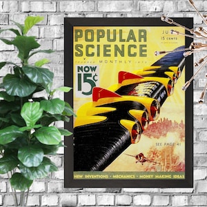 Set of 4 Popular Science Retro Tech Magazine Cover Downloadable Prints ...