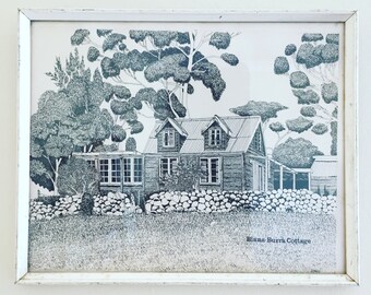 Framed Australiana Binna-Burra Cottage Print Wall Art