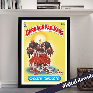 Garbage Pail Kids Oozy Suzy Poster - Digital Printable A3 Download - Retro, 80s, 90s, Cartoons, Comic, Toys