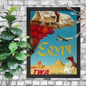 TWA Egypt Retro Travel -  A3 Downloadable Art Print - Retro Poster Print - Trans World Airlines