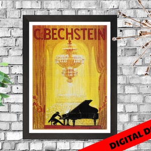 C. Bechstein Pianoforte AG Poster - Digital Printable Download - Vintage Piano Poster