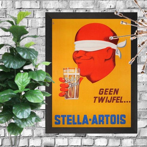 Stella Artois Retro Beer Poster  - A3 Downloadable Art Print - Retro Food Advert