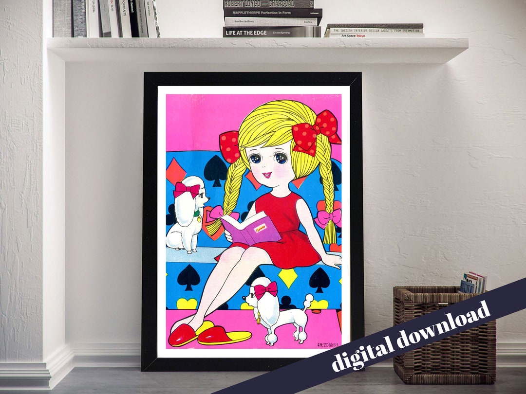 Fashion Coloring Vintage Manga Poster - Digital Printable A3 Download ...