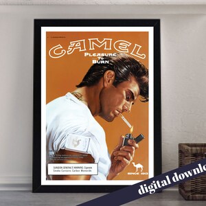 CAMEL Pleasure To Burn レトロ タバコ ポスター - A3 ダウンロード