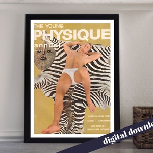 La portada anual de la revista YOUNG PHYSIQUE Vintage Beefcake Muscle Physique - Descarga digital imprimible A3 - Músculo, LGBT, Gay, Retro, Queer