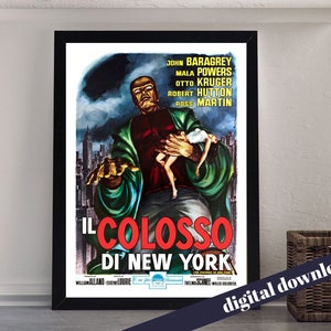 Il Colosso Di New York The Colossus of New York vintage Movie Poster - Digital Printable A3 Download - Retro, vintage, Cinema, Film, Horror