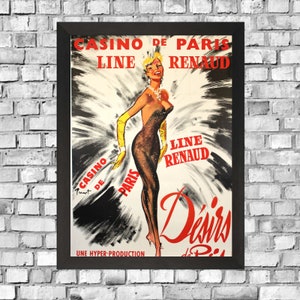 Casino de Paris Vintage Poster - A3 Downloadable Art Print - Vintage French Theatre Burlesque Poster